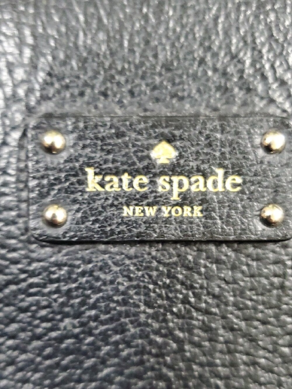 kate spade black leather satchel with gold-tone logo - Picture 6 of 16